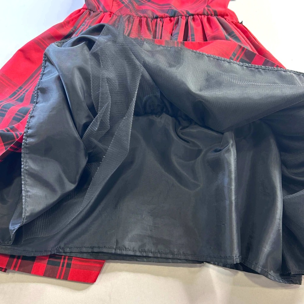 Polo Ralph Lauren Girls Red Black Plaid Taffeta Holiday Dress Size 12 - Picture 8 of 9